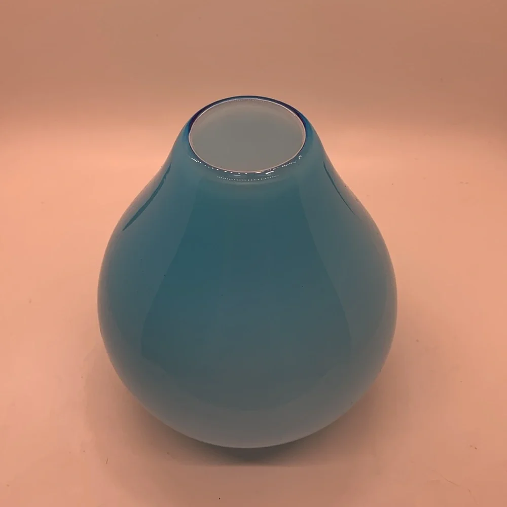 Crate & Barrel Cayman Aqua Blue Vase